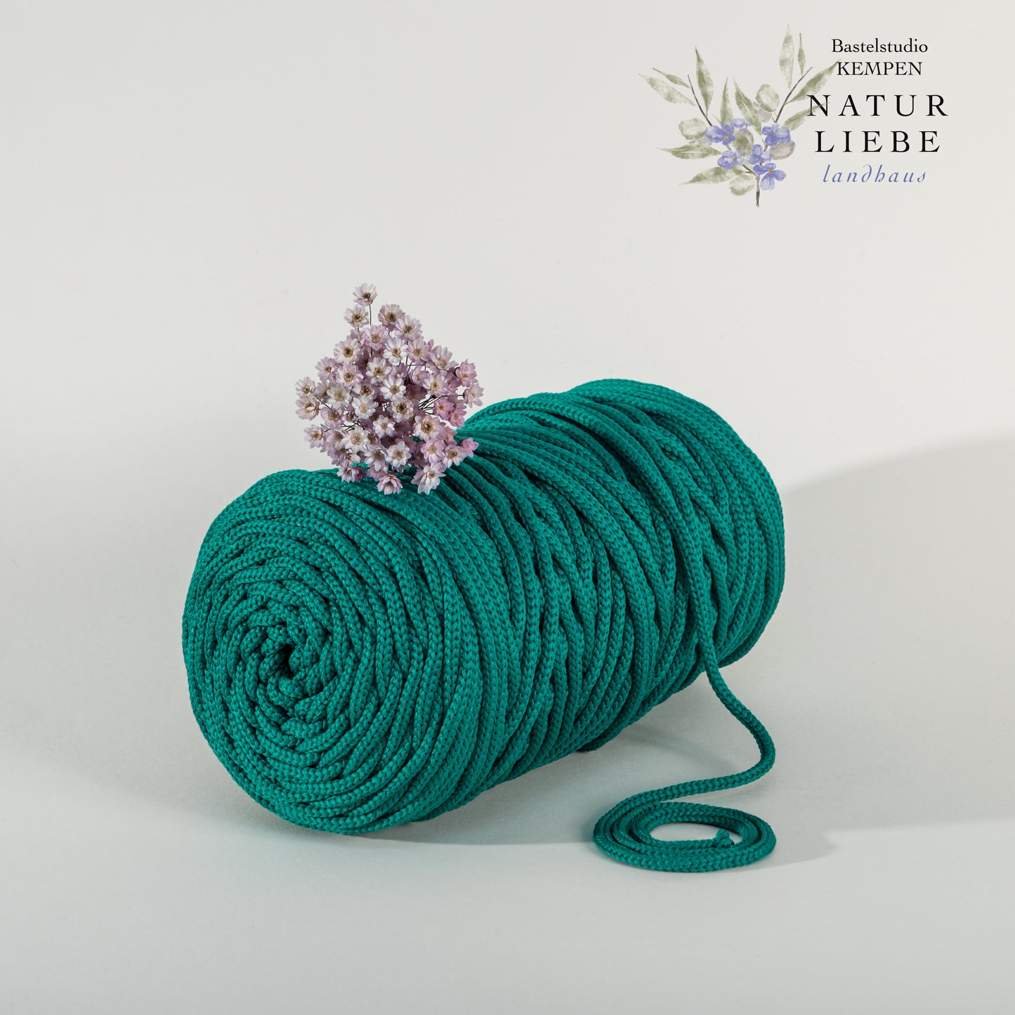 Makramee Garn | 100% Polyester | Stärke 5 mm, geflochten | Länge 100 Meter | Verschiedene Farben | OEKO-TEX zertifiziert