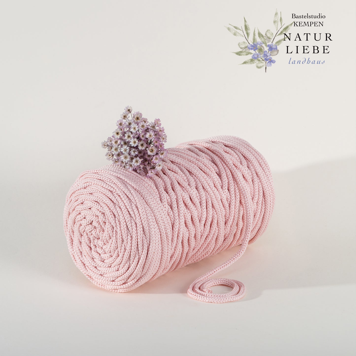 Makramee Garn | 100% Polyester | Stärke 5 mm, geflochten | Länge 100 Meter | Verschiedene Farben | OEKO-TEX zertifiziert