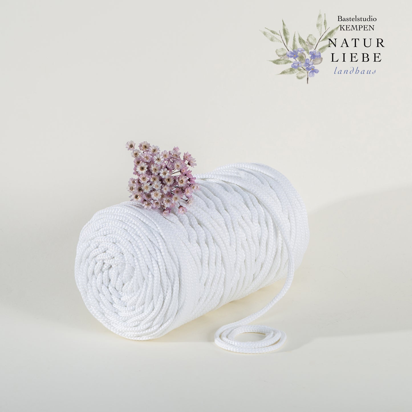 Makramee Garn | 100% Polyester | Stärke 5 mm, geflochten | Länge 100 Meter | Verschiedene Farben | OEKO-TEX zertifiziert