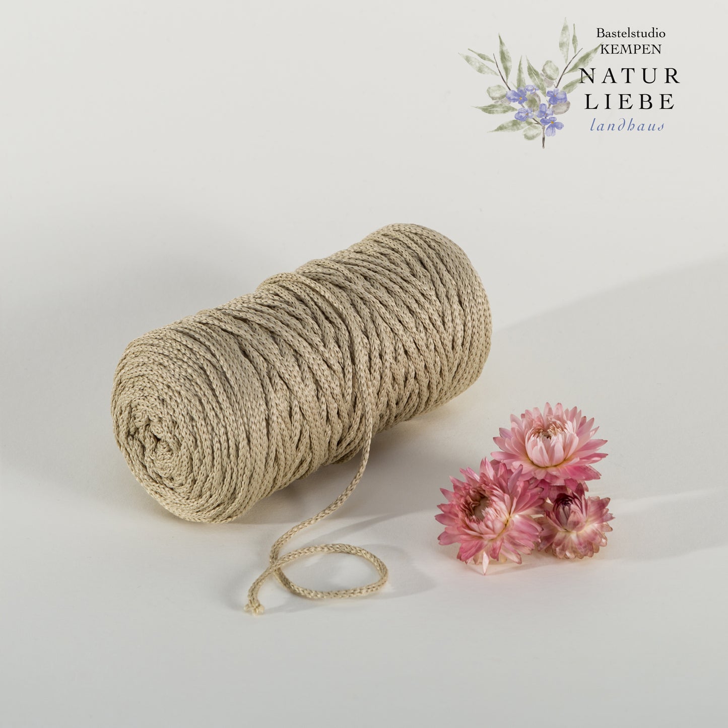 Makramee Garn | 100% Polyester | Stärke 1.5 mm, geflochten | Länge 100 Meter | Verschiedene Farben | OEKO-TEX zertifiziert