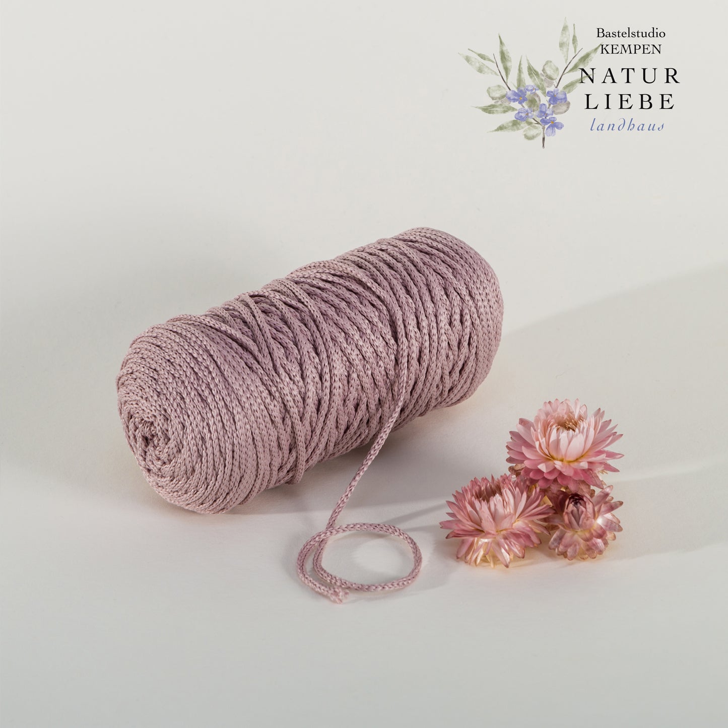 Makramee Garn | 100% Polyester | Stärke 1.5 mm, geflochten | Länge 100 Meter | Verschiedene Farben | OEKO-TEX zertifiziert