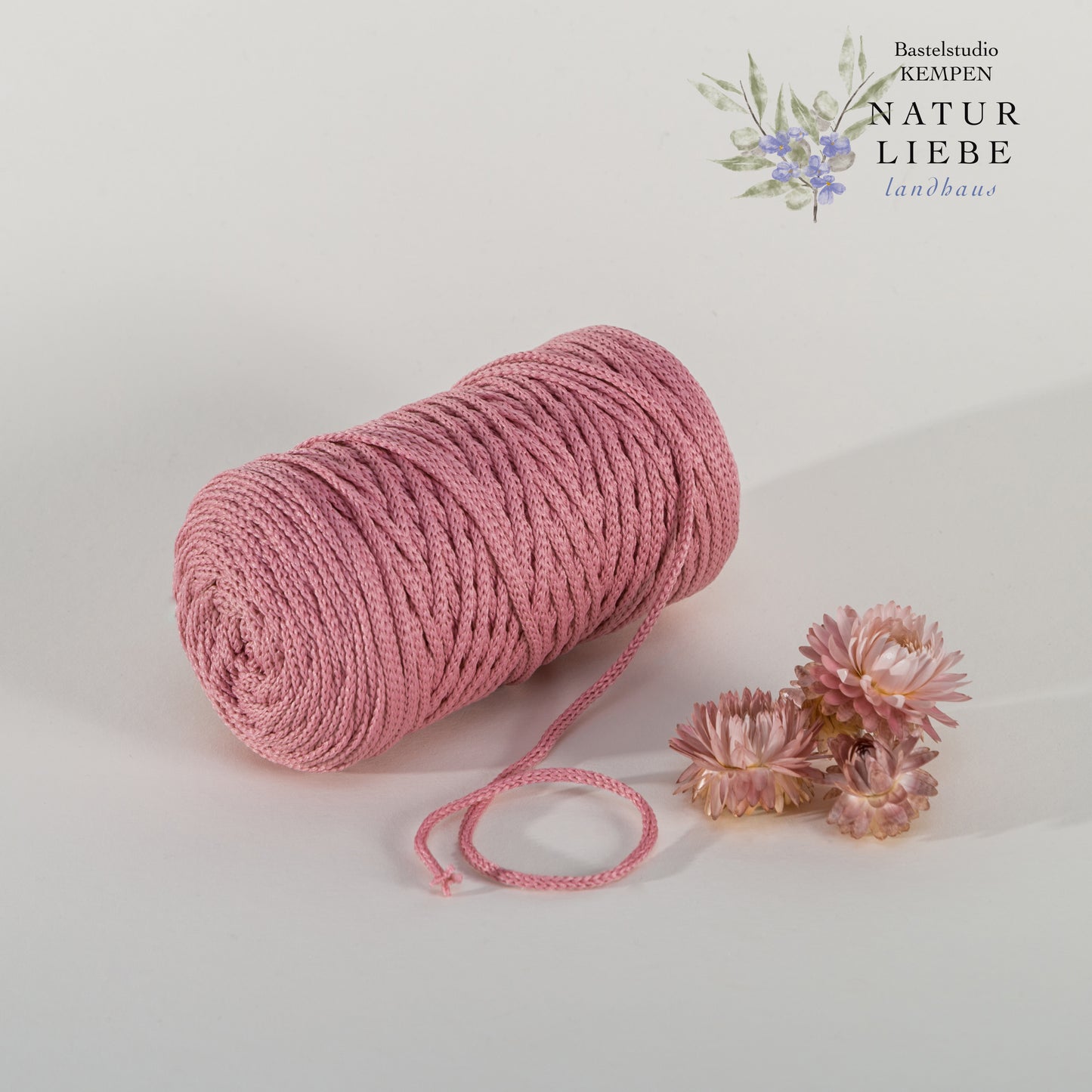 Makramee Garn | 100% Polyester | Stärke 1.5 mm, geflochten | Länge 100 Meter | Verschiedene Farben | OEKO-TEX zertifiziert