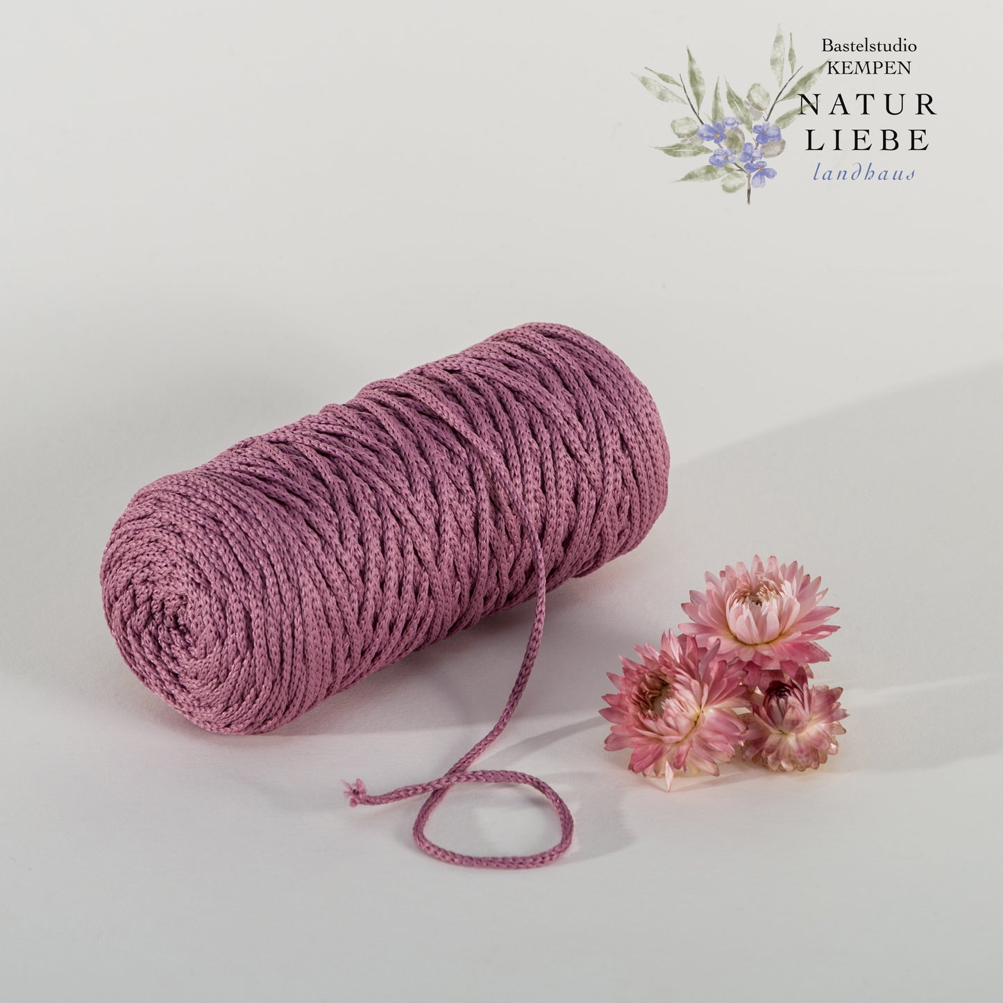 Makramee Garn | 100% Polyester | Stärke 1.5 mm, geflochten | Länge 100 Meter | Verschiedene Farben | OEKO-TEX zertifiziert