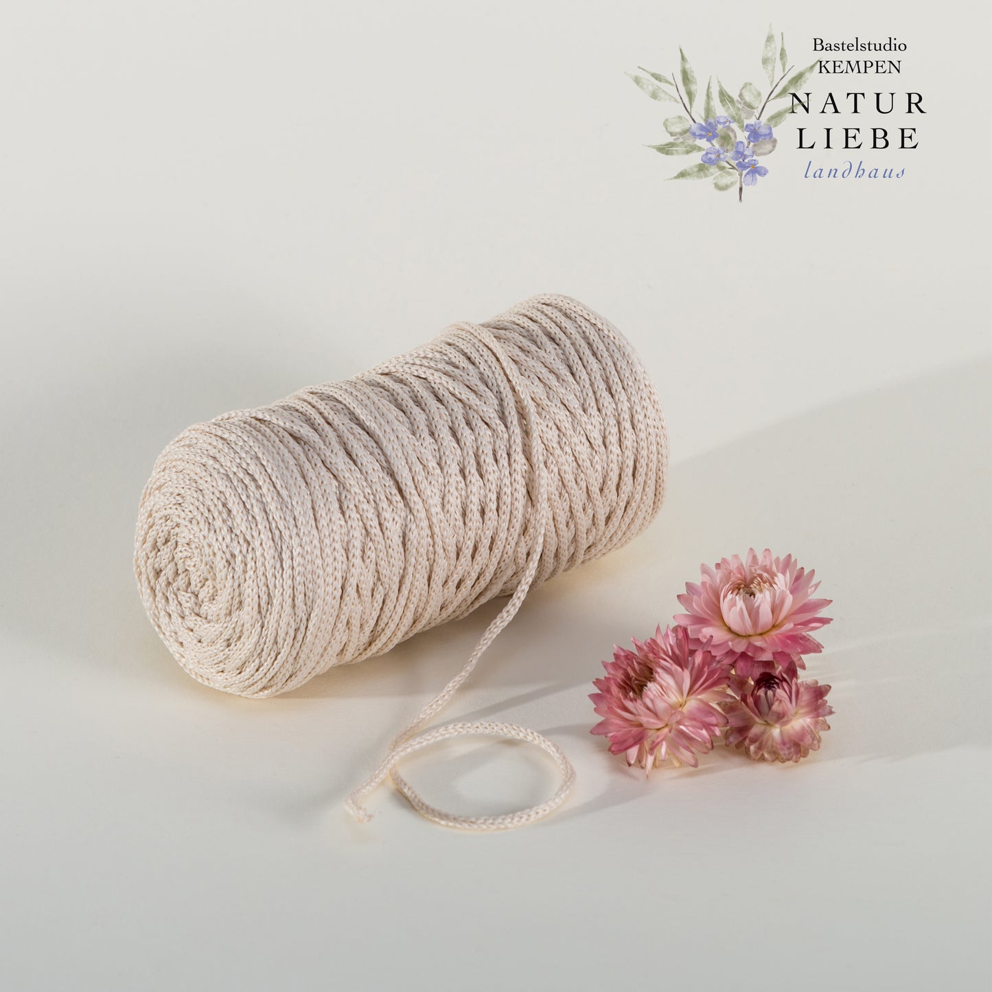 Makramee Garn | 100% Polyester | Stärke 1.5 mm, geflochten | Länge 100 Meter | Verschiedene Farben | OEKO-TEX zertifiziert