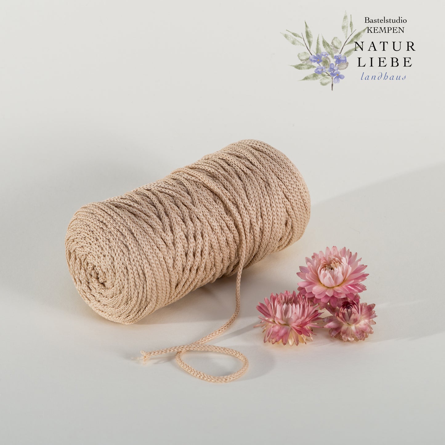 Makramee Garn | 100% Polyester | Stärke 1.5 mm, geflochten | Länge 100 Meter | Verschiedene Farben | OEKO-TEX zertifiziert