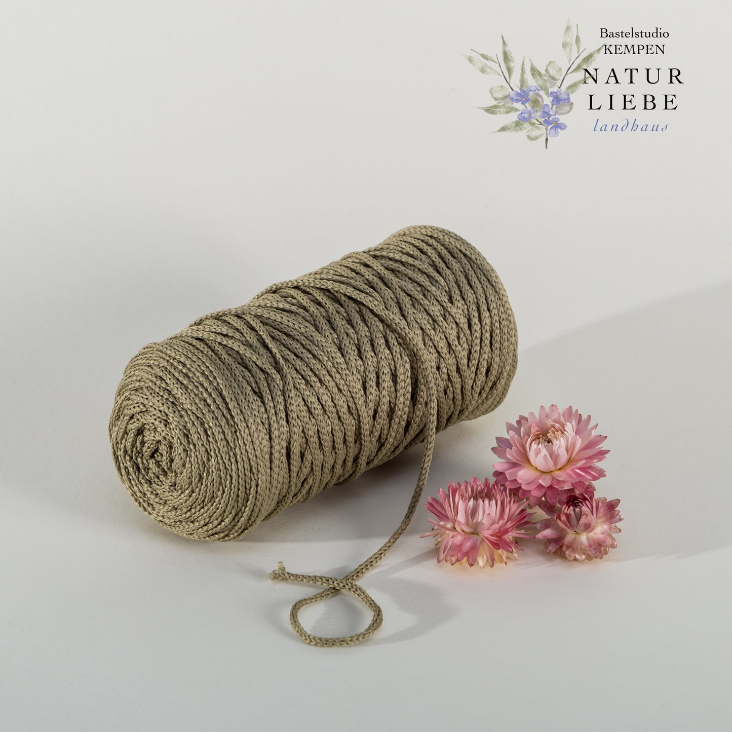 Makramee Garn | 100% Polyester | Stärke 1.5 mm, geflochten | Länge 100 Meter | Verschiedene Farben | OEKO-TEX zertifiziert