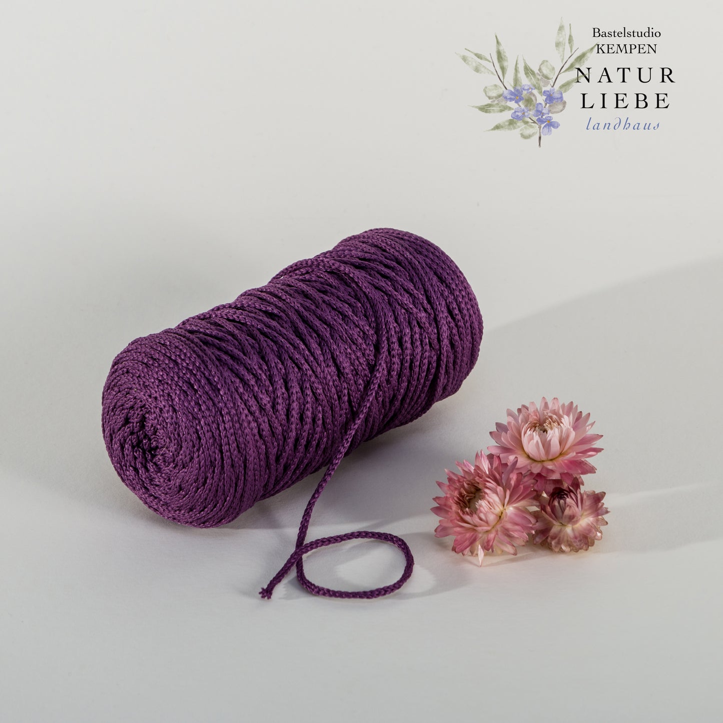 Makramee Garn | 100% Polyester | Stärke 1.5 mm, geflochten | Länge 100 Meter | Verschiedene Farben | OEKO-TEX zertifiziert