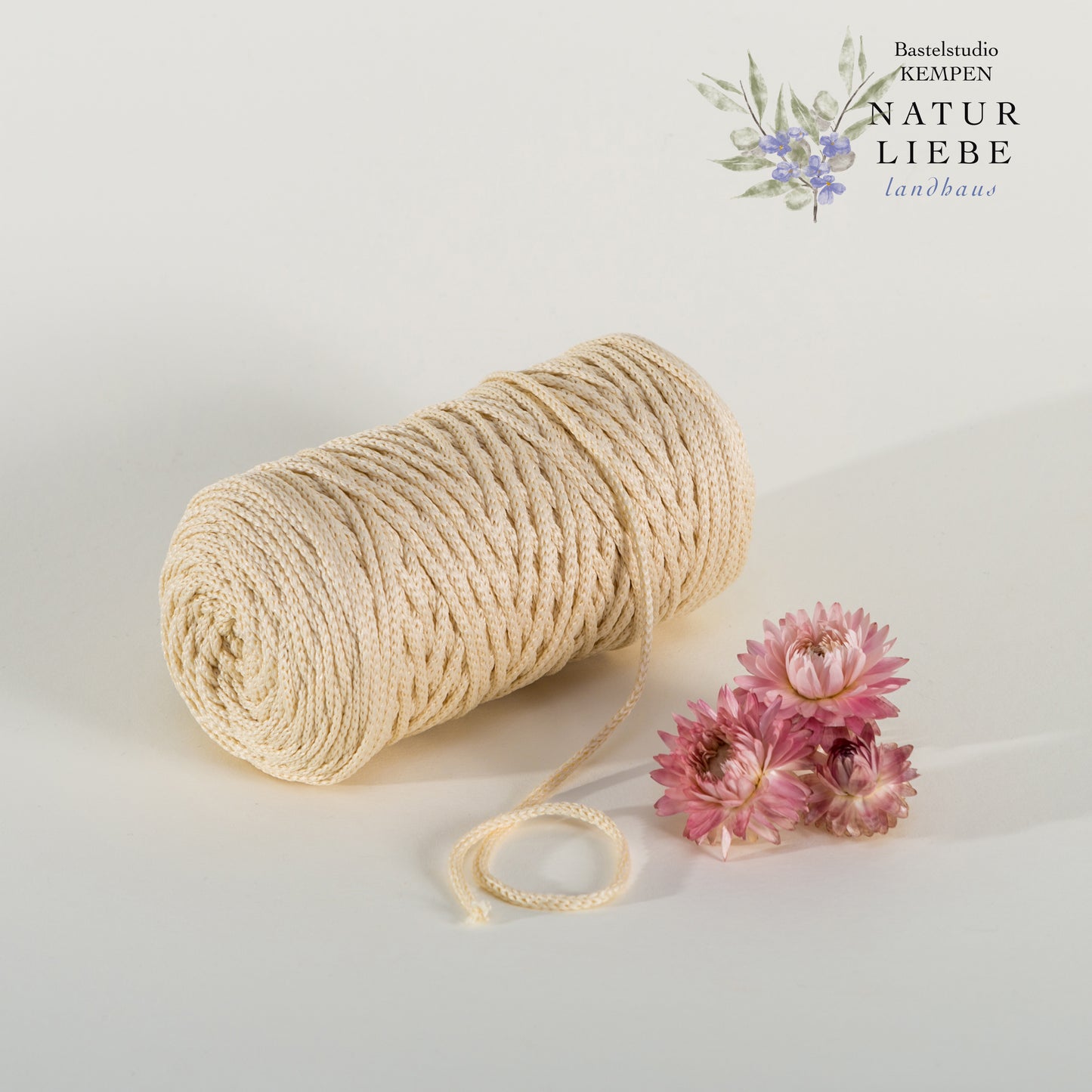 Makramee Garn | 100% Polyester | Stärke 1.5 mm, geflochten | Länge 100 Meter | Verschiedene Farben | OEKO-TEX zertifiziert