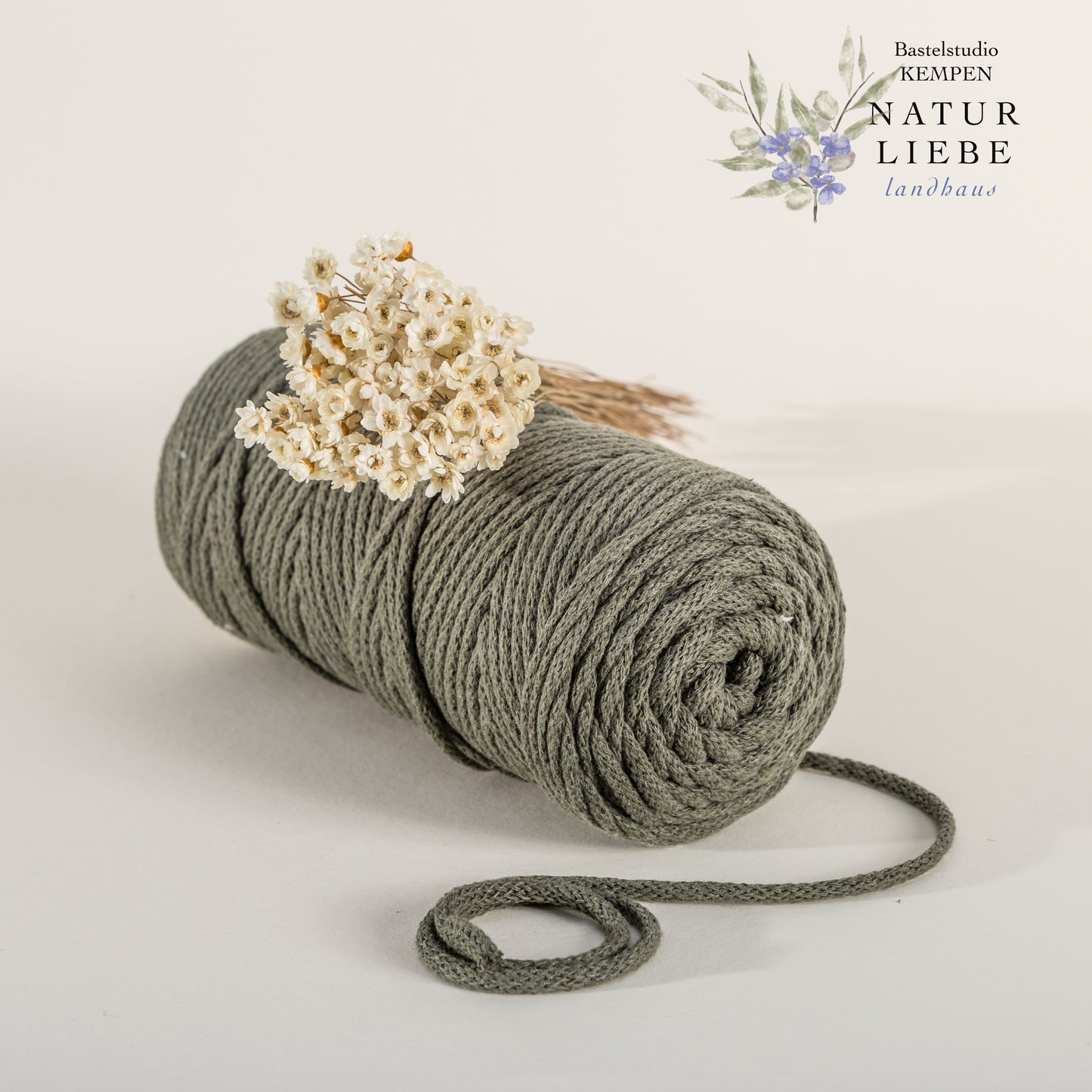 Makramee Garn PREMIUM | 100% Baumwolle | Stärke 3 mm, geflochten | Länge bis 200 Meter | Verschiedene Farben