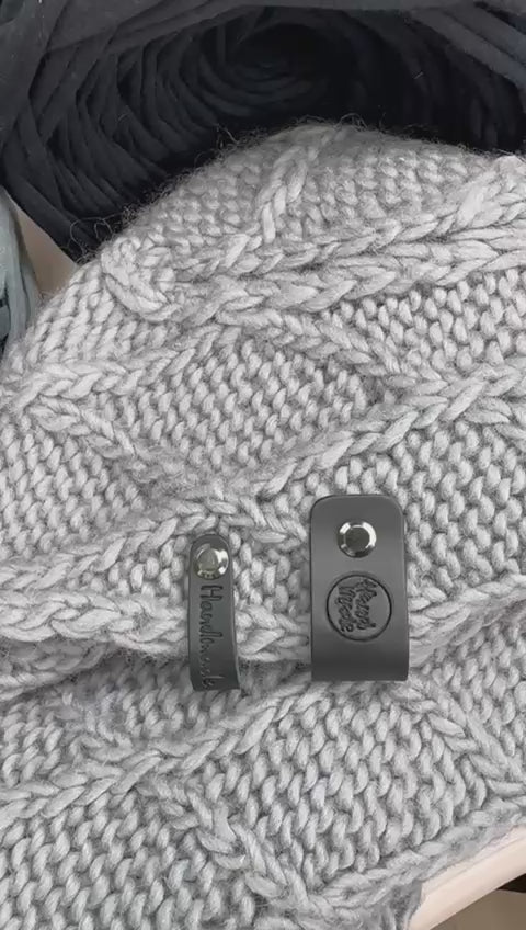 10x Label aus Leder "Handmade" | Naturleder Etikett | Mit Schrauben | Verschiedene Designs