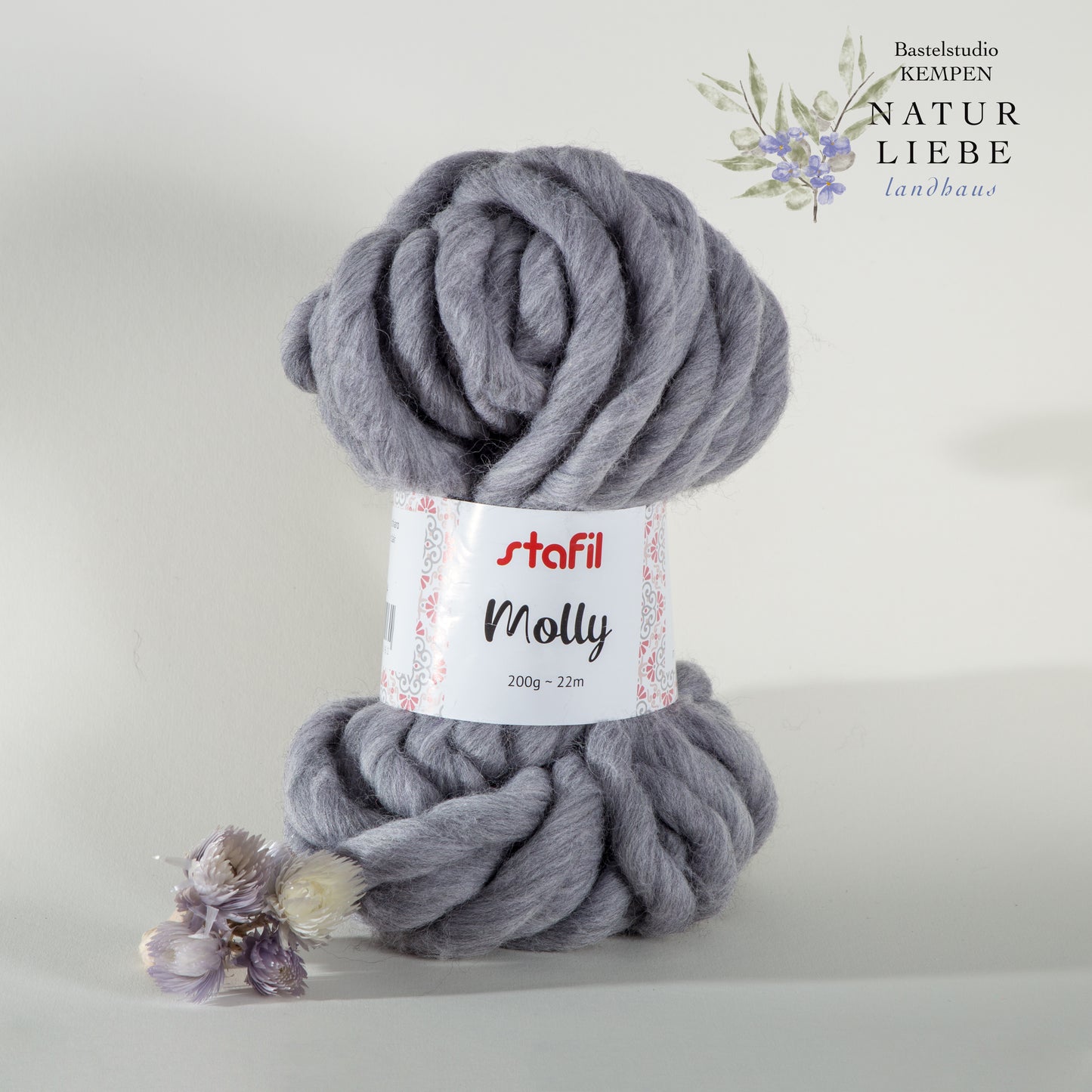 Wollgarn MOLLY | 100% Baumwolle | Zum Stricken & Häckeln | Länge 22 Meter | 200 Gramm