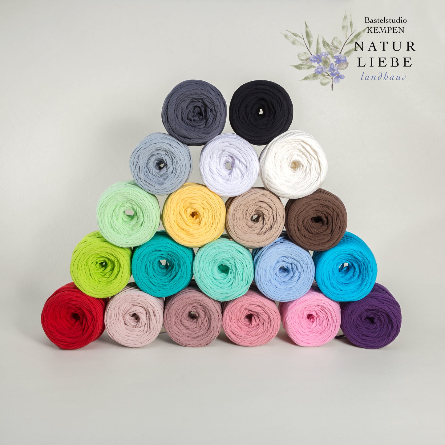 T-Shirt Garn | 100% Baumwolle | Stärke 6 mm | Länge 100 Meter | 360 Gramm | Verschiedene Farben