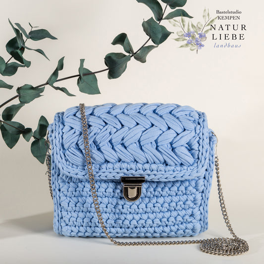 Gehäkelte Umhängetasche | Handmade in Germany | Farbe Hellblau