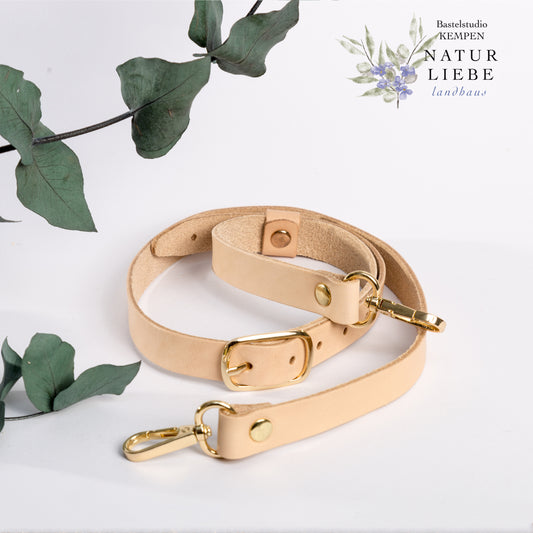 Verstellbarer Lederriemen | Mit Karabinern | Länge 120 cm