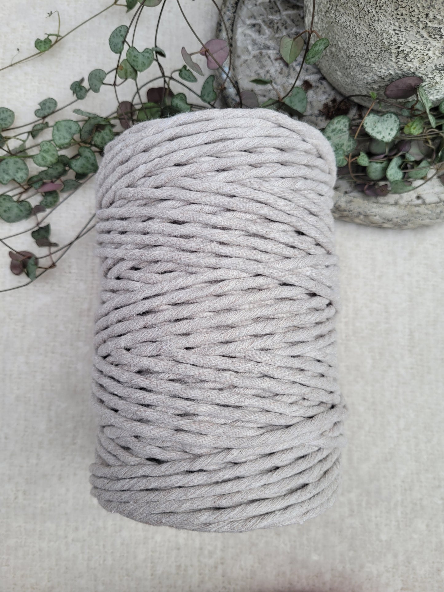 Makramee Garn | 100% Baumwolle | Stärke 5 mm, gezwirnt | Länge bis 100 Meter | Verschiedene Farben