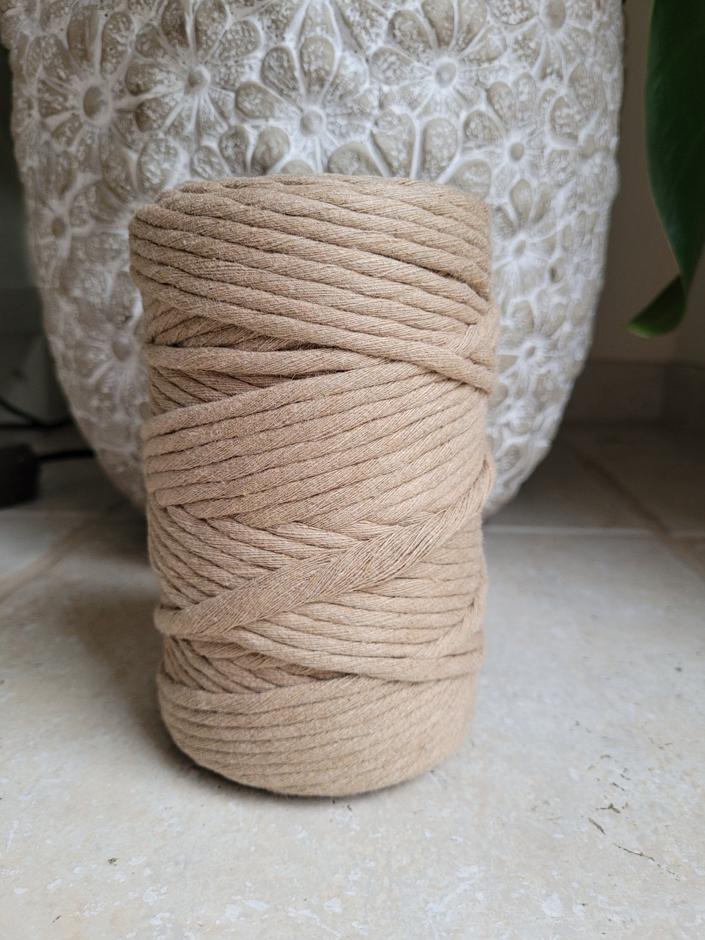 Makramee Garn | 100% Baumwolle | Stärke 5 mm, gezwirnt | Länge bis 100 Meter | Verschiedene Farben