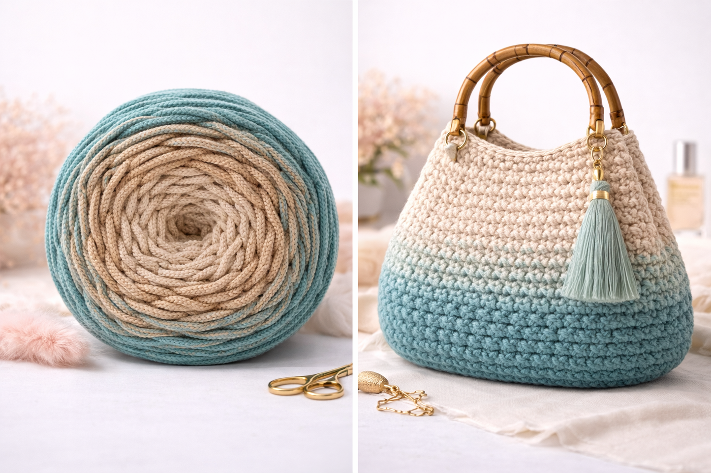 Polyestergarn | Ombre mit Farbverlauf | Stärke 3 mm | Länge 260 Meter | Verschiedene Farben