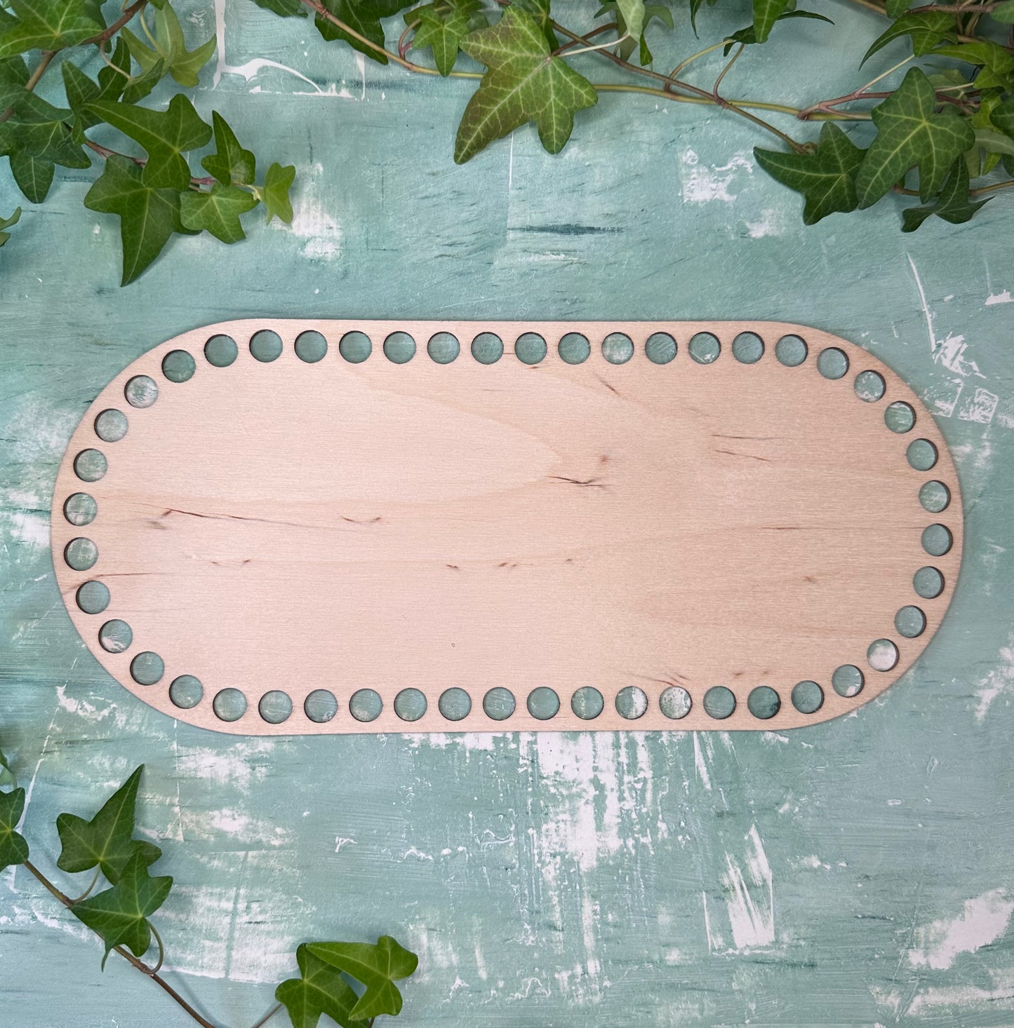Knüpfvorlage | Häkelboden Holz, Korbboden | Oval-Form | Verschiedene Größen
