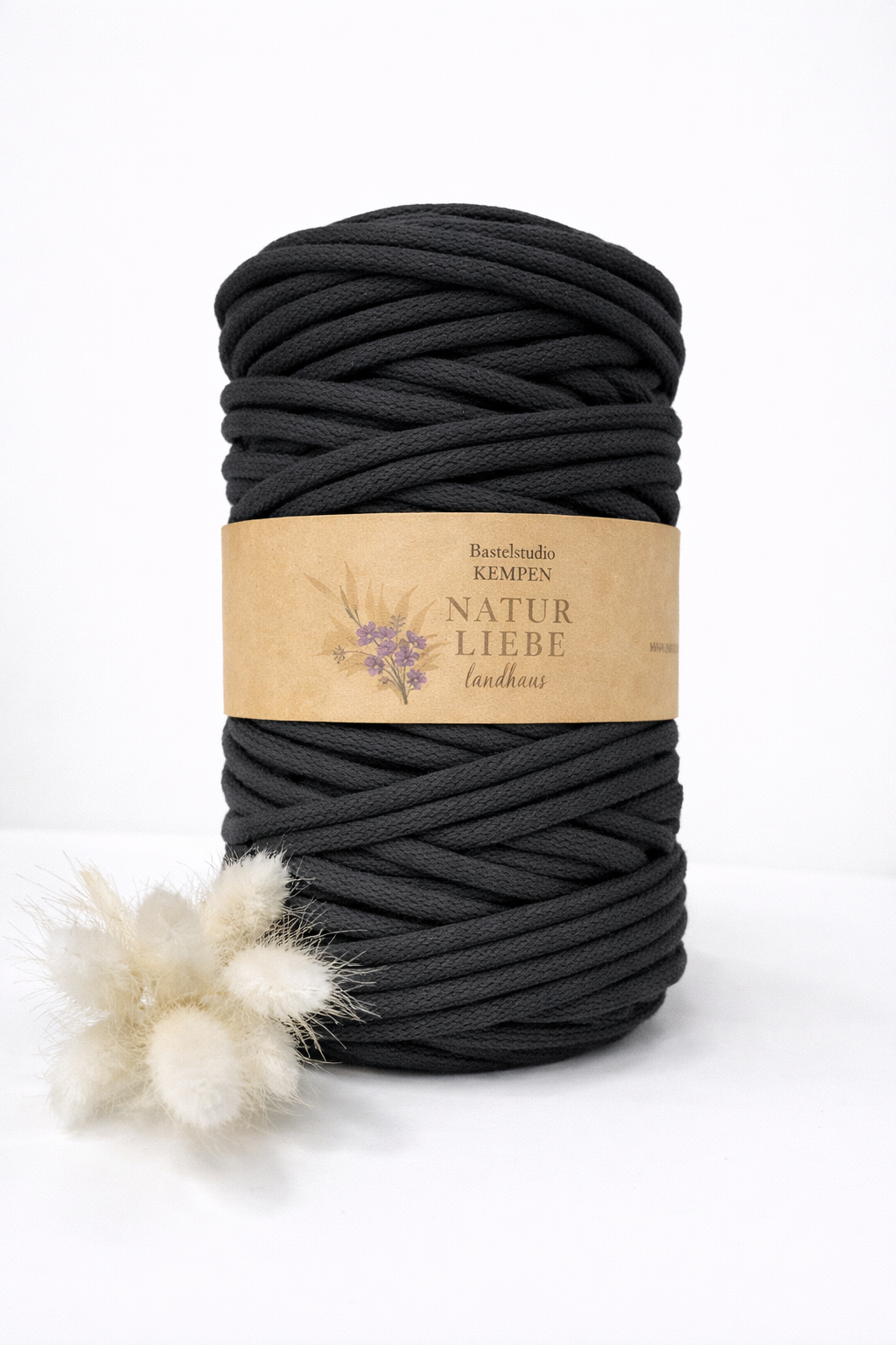 Makramee Garn Premium | 100% Baumwolle | Stärke 5 mm, geflochten | Länge 100 Meter | Verschiedene Farben