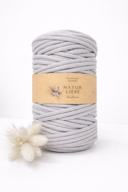 Makramee Garn Premium | 100% Baumwolle | Stärke 5 mm, geflochten | Länge 100 Meter | Verschiedene Farben
