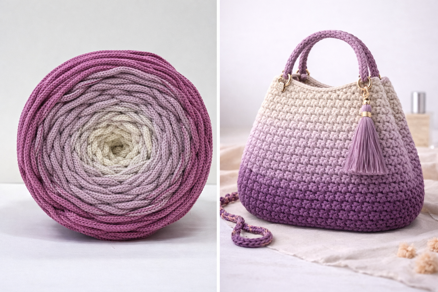 Polyestergarn | Ombre mit Farbverlauf | Stärke 3 mm | Länge 260 Meter | Verschiedene Farben