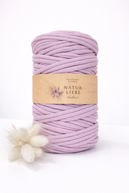 Makramee Garn Premium | 100% Baumwolle | Stärke 5 mm, geflochten | Länge 100 Meter | Verschiedene Farben
