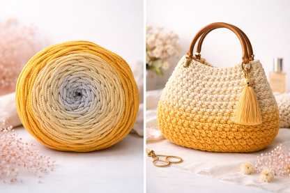 Polyestergarn | Ombre mit Farbverlauf | Stärke 3 mm | Länge 260 Meter | Verschiedene Farben