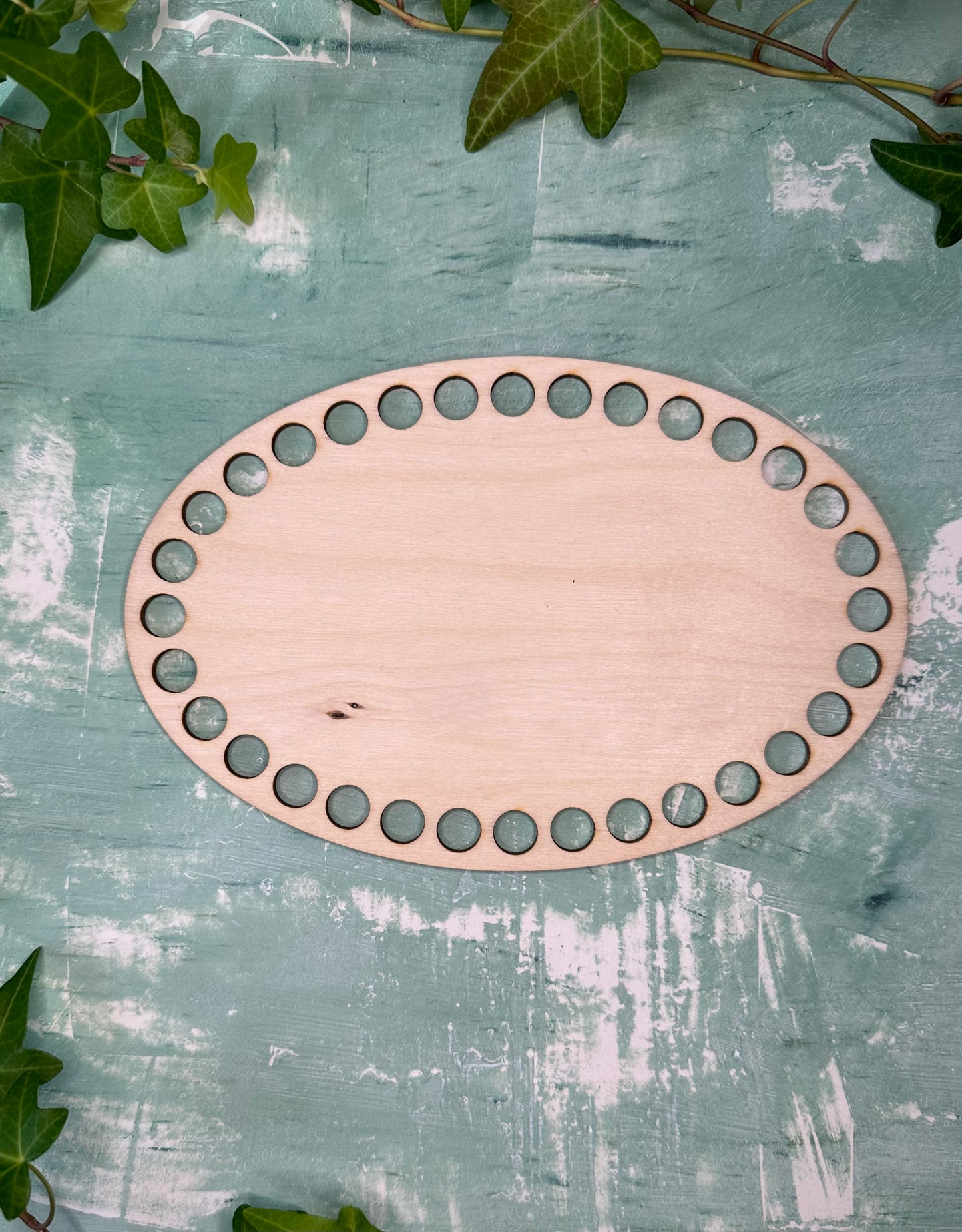 Knüpfvorlage | Häkelboden Holz, Korbboden | Oval-Form | Verschiedene Größen