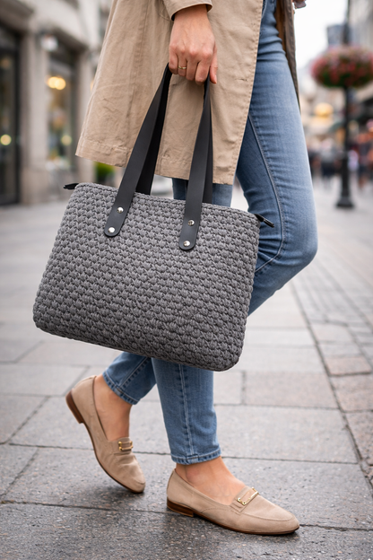 Anleitung für gehäkelte Handtasche im Gänsefüßchen-Muster | PDF