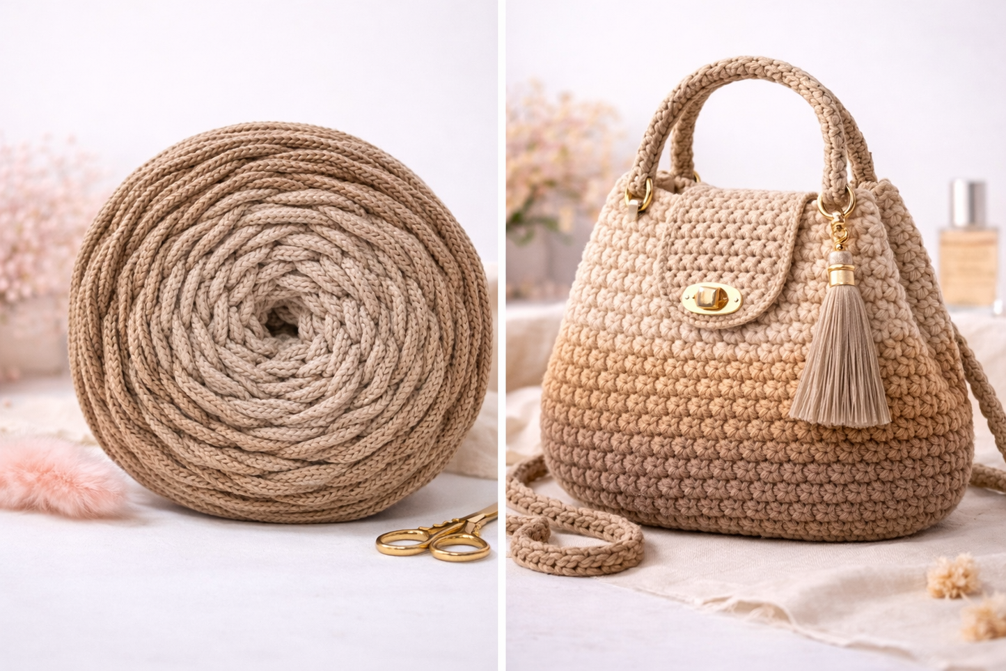 Polyestergarn | Ombre mit Farbverlauf | Stärke 3 mm | Länge 260 Meter | Verschiedene Farben