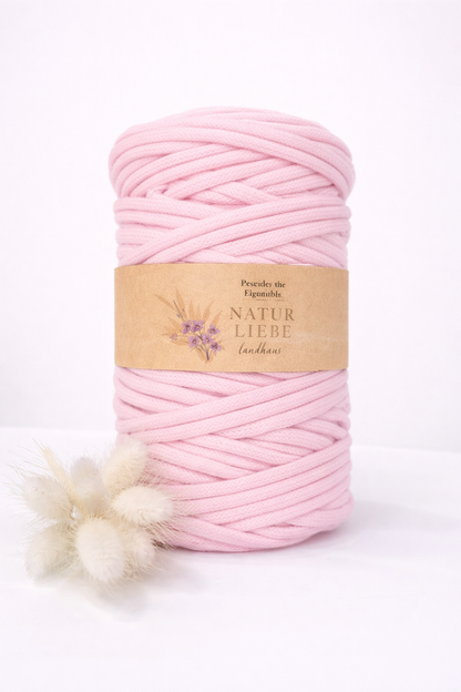 Makramee Garn Premium | 100% Baumwolle | Stärke 5 mm, geflochten | Länge 100 Meter | Verschiedene Farben