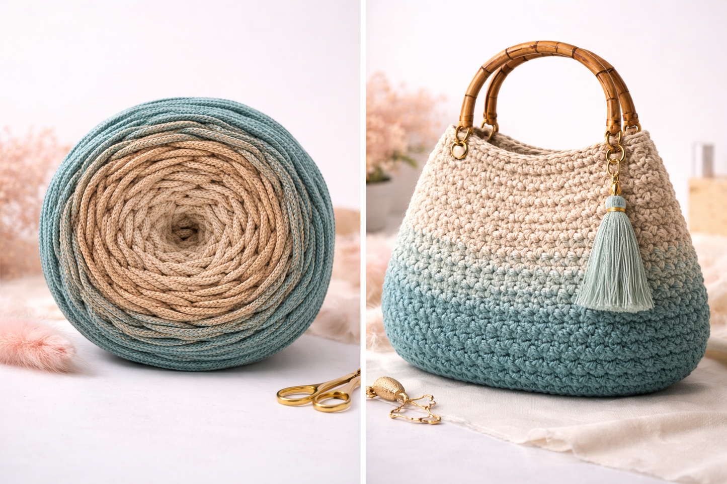 Polyestergarn | Ombre mit Farbverlauf | Stärke 3 mm | Länge 260 Meter | Verschiedene Farben