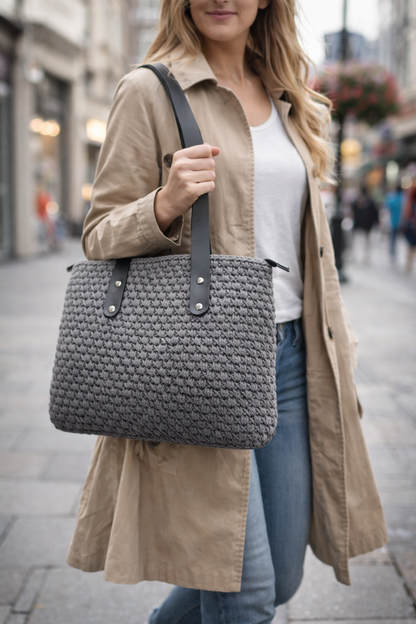 Anleitung für gehäkelte Handtasche im Gänsefüßchen-Muster | PDF