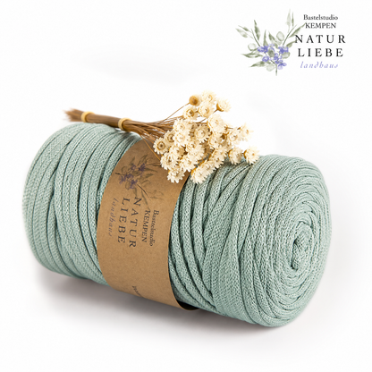 Makramee Garn | 100% Polyester | Stärke 5 mm, geflochten | Länge 100 Meter | Verschiedene Farben | OEKO-TEX zertifiziert