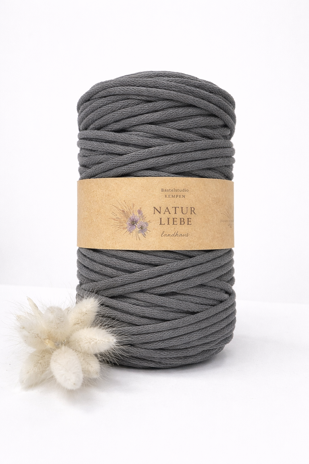 Makramee Garn Premium | 100% Baumwolle | Stärke 5 mm, geflochten | Länge 100 Meter | Verschiedene Farben
