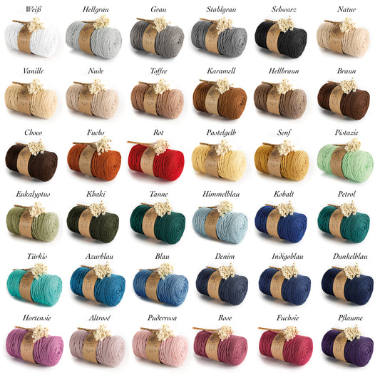 Makramee Garn | 100% Polyester | Stärke 5 mm, geflochten | Länge 100 Meter | Verschiedene Farben | OEKO-TEX zertifiziert
