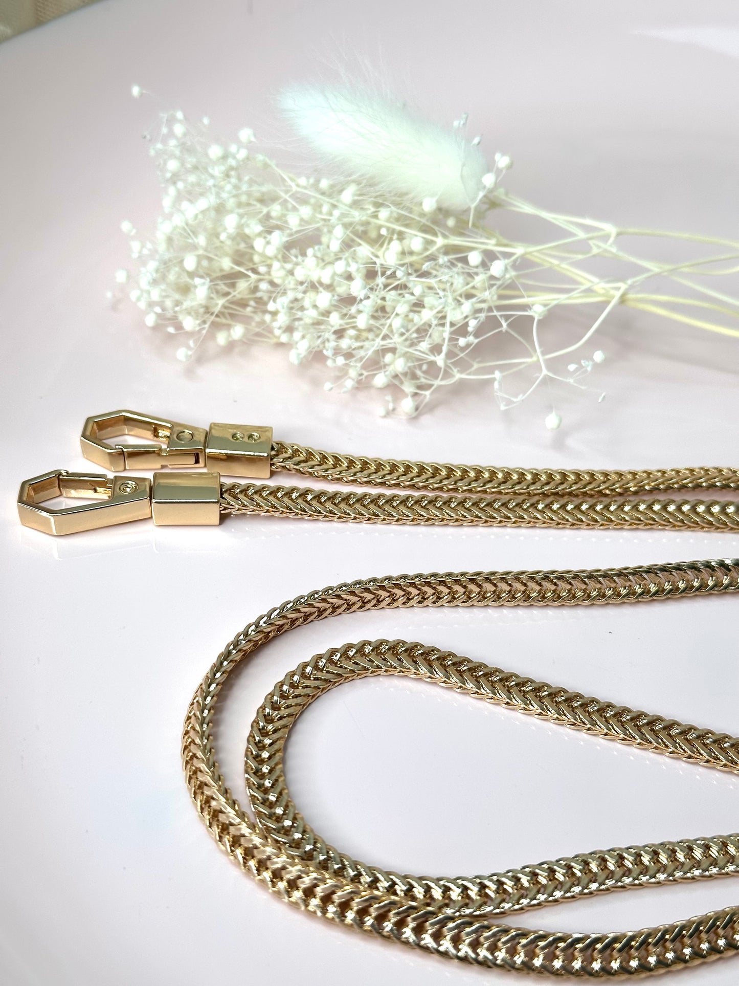 Flache Metallkette für Handmade-Taschen | 120 cm