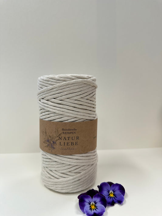 Makramee Garn | 100% Baumwolle | Stärke 3 mm, gezwirnt | Länge 100 Meter | Verschiedene Farben