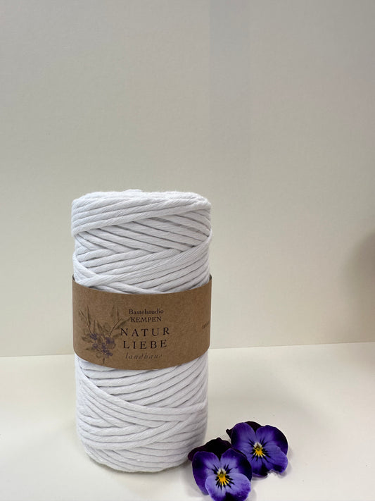 Makramee Garn | 100% Baumwolle | Stärke 3 mm, gezwirnt | Länge 100 Meter | Verschiedene Farben