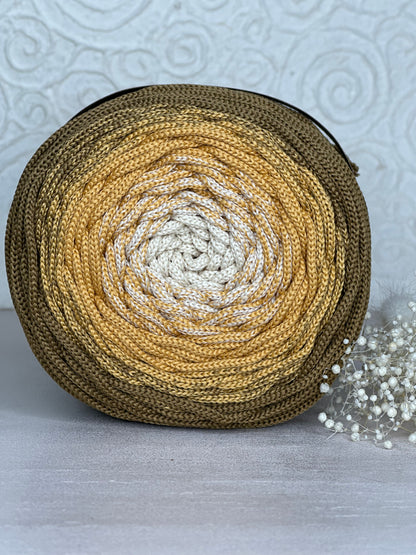 Polyestergarn | Ombre mit Farbverlauf | Stärke 3 mm | Länge 260 Meter | Verschiedene Farben