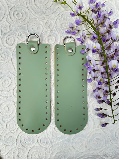 Seitenboden aus Leder | Zum Einnähen für Taschen | 190 x 70 mm | Mit Metallringen