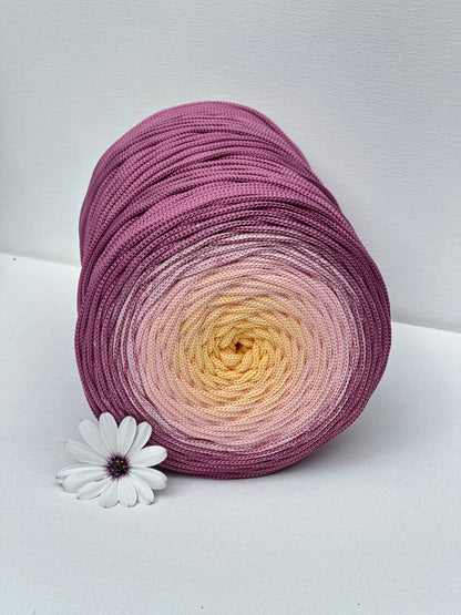 Polyestergarn | Ombre mit Farbverlauf | Stärke 5 mm | Länge 260 Meter | Verschiedene Farben