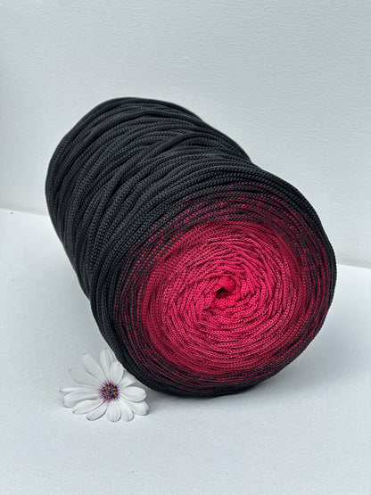 Polyestergarn | Ombre mit Farbverlauf | Stärke 5 mm | Länge 260 Meter | Verschiedene Farben