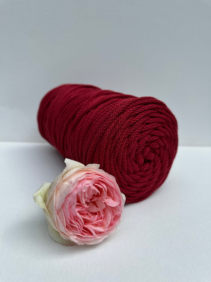 Makramee Garn Premium| 100% Baumwolle | Stärke 2 mm, geflochten | Länge 100 Meter | Verschiedene Farben