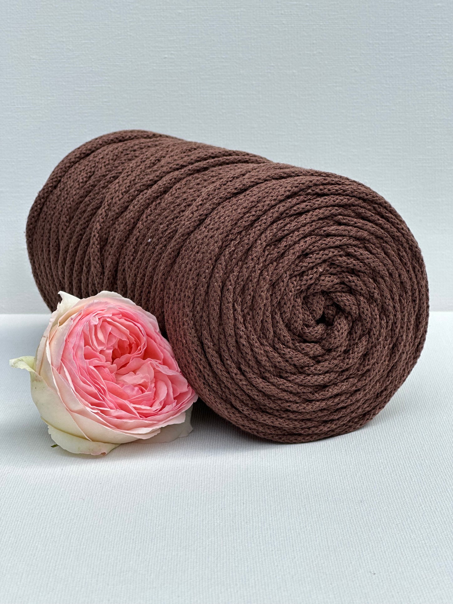 Makramee Garn Premium | 100% Baumwolle | Stärke 5 mm, geflochten | Länge 100 Meter | Verschiedene Farben