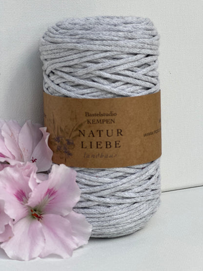 Makramee Garn Premium| 100% Baumwolle | Stärke 2 mm, geflochten | Länge 100 Meter | Verschiedene Farben