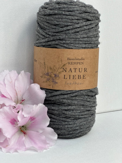Makramee Garn Premium| 100% Baumwolle | Stärke 2 mm, geflochten | Länge 100 Meter | Verschiedene Farben
