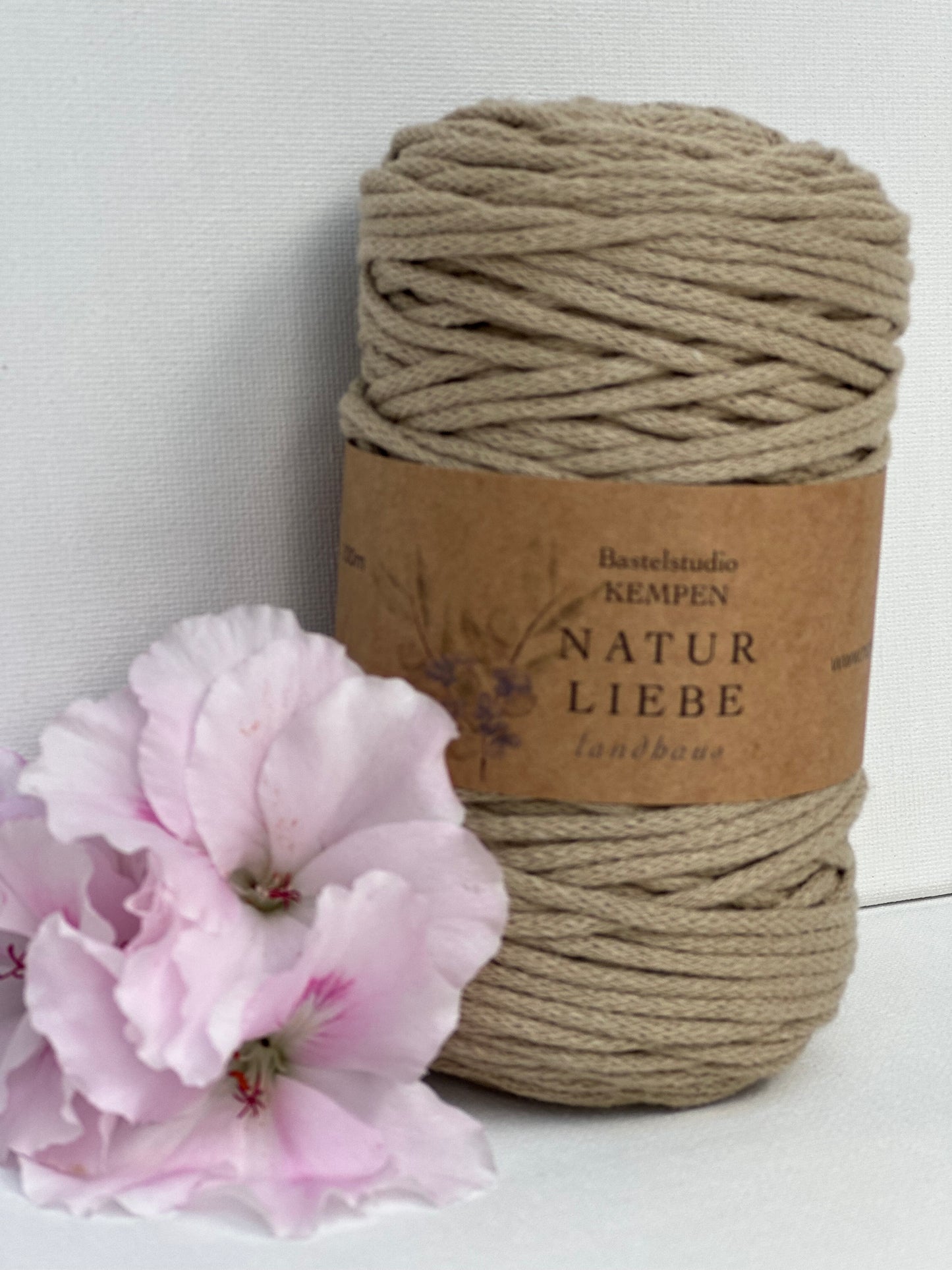 Makramee Garn Premium| 100% Baumwolle | Stärke 2 mm, geflochten | Länge 100 Meter | Verschiedene Farben