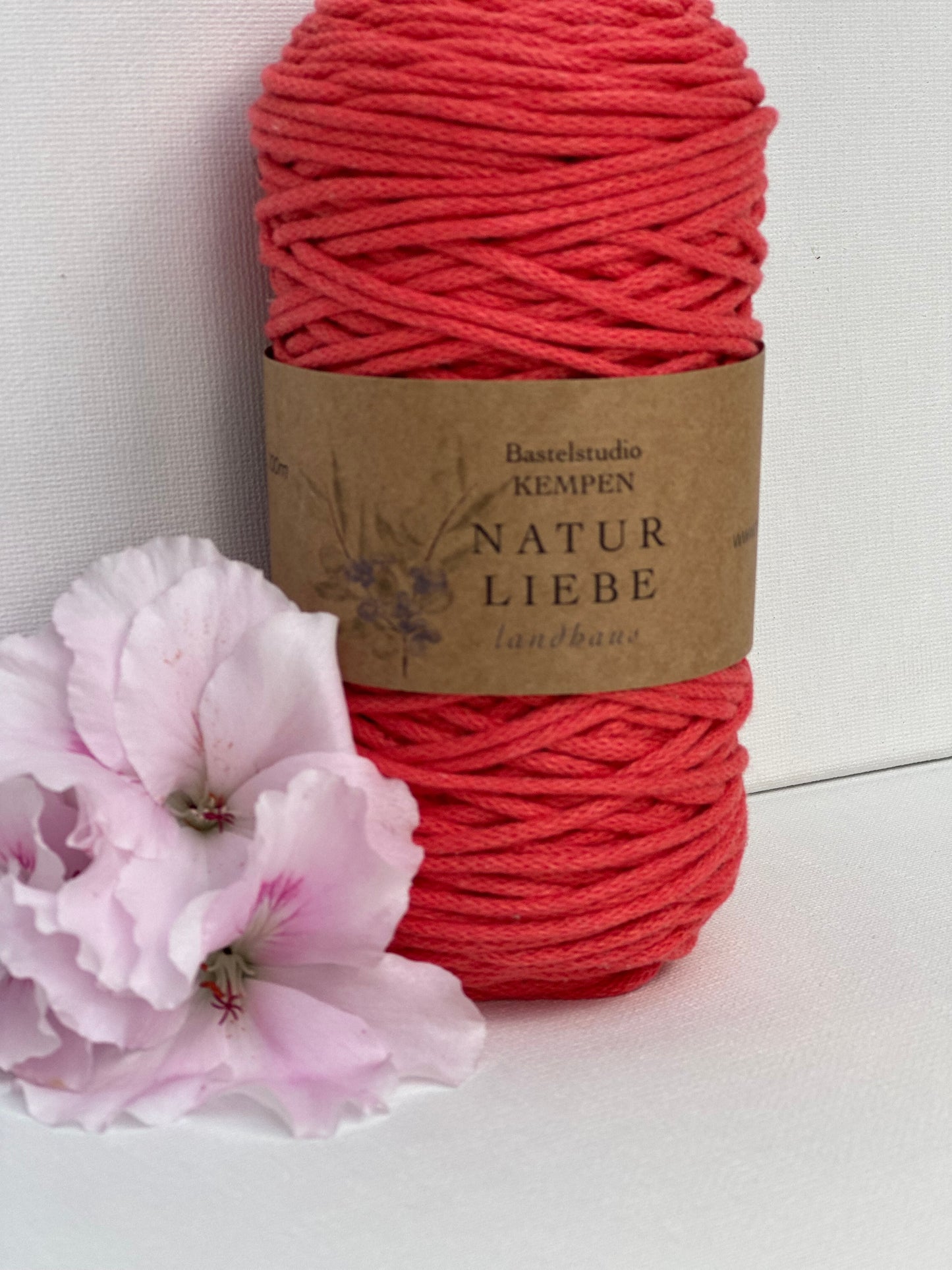 Makramee Garn Premium| 100% Baumwolle | Stärke 2 mm, geflochten | Länge 100 Meter | Verschiedene Farben