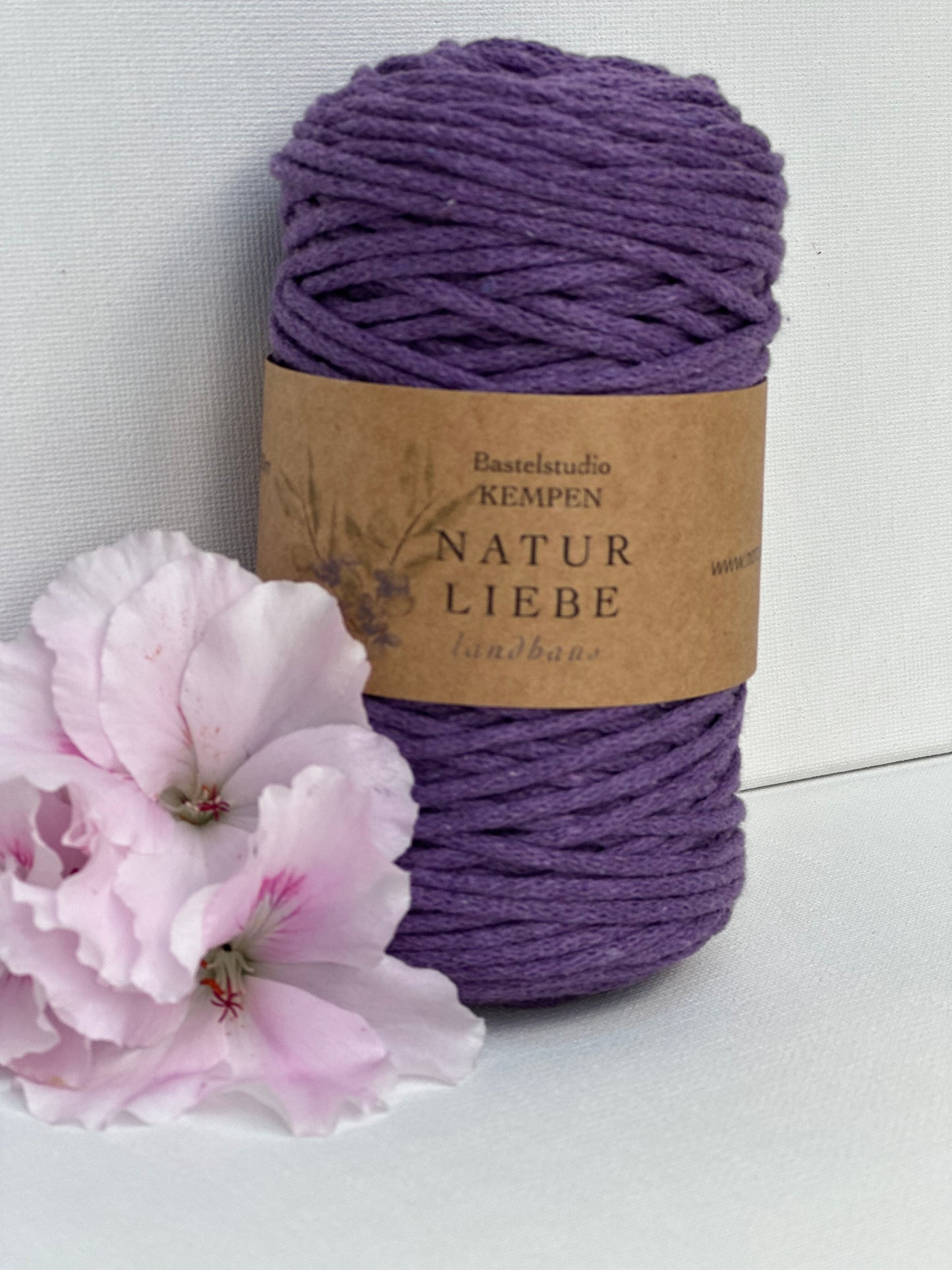 Makramee Garn Premium| 100% Baumwolle | Stärke 2 mm, geflochten | Länge 100 Meter | Verschiedene Farben